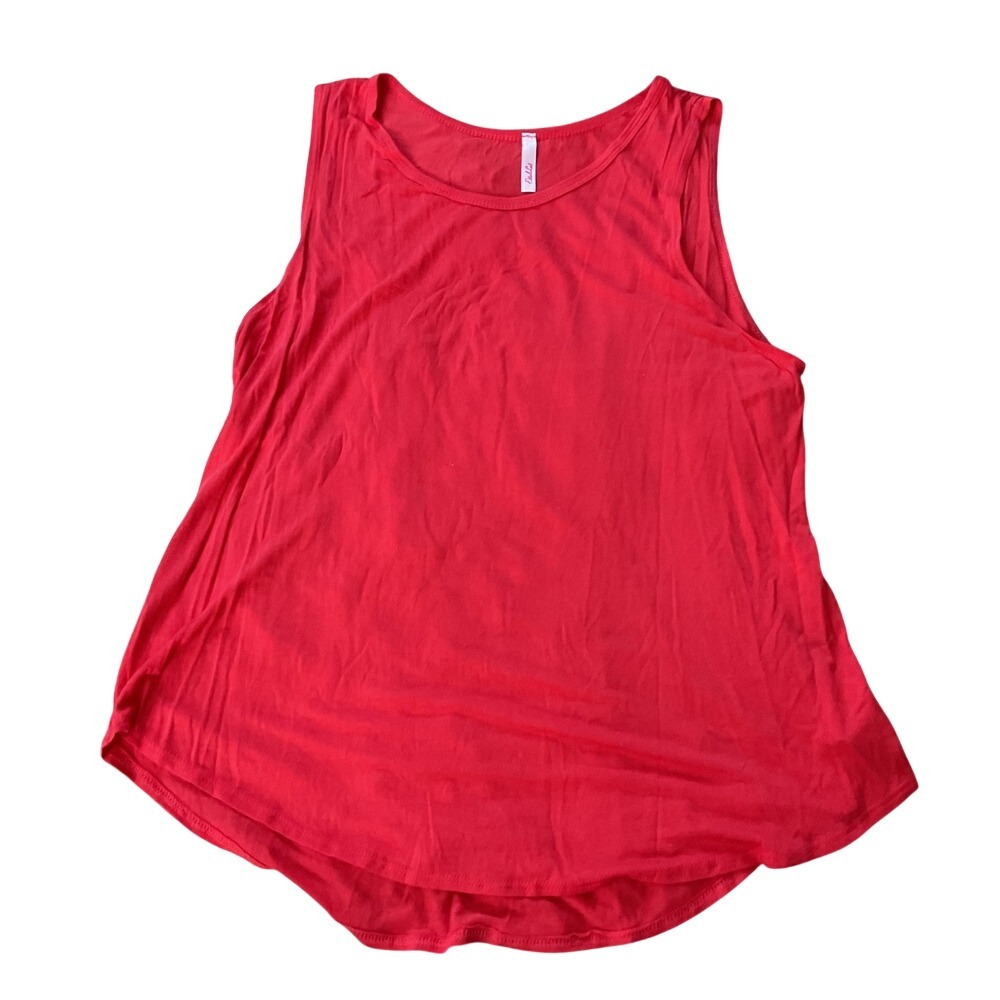 Nella‎ Fantasia Red Sleeveless Tank Top Flowy High Low Hem XL
